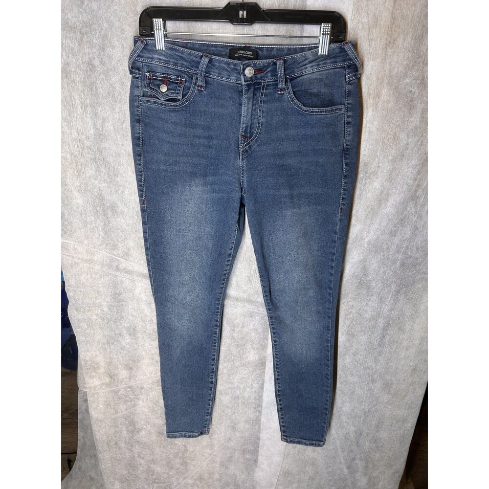 True Religion Womens Size 29 Jennie Curvy Mid Rise Skinny Jeans Blue 5-Pocket